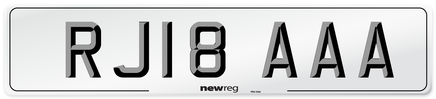 RJ18 AAA Number Plate from New Reg